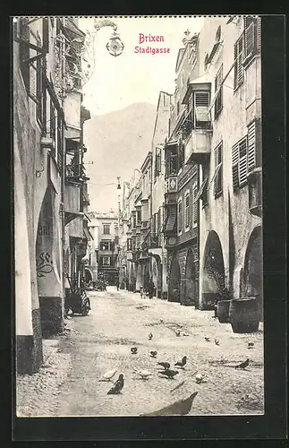 AK Brixen, Strassenblick in die Stadtgasse