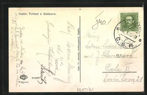 AK Vsetin, Pohled s Becevne