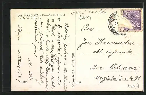 AK Uh. Hradiste, Financni reditelstvi a Narodni banka