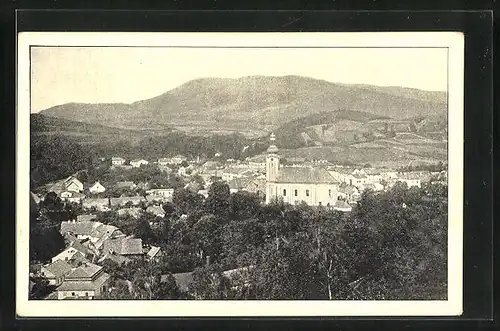 AK Roznau a. R. /Mähren, Teilansicht mit Kirche