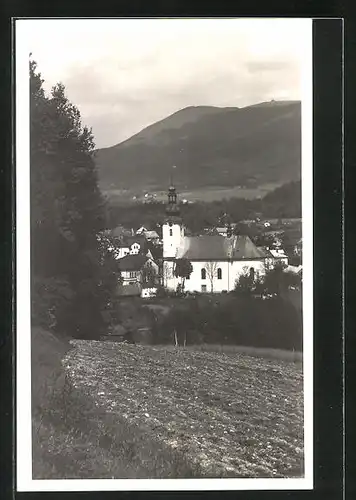 AK Rosenau, Ortspartie mit Kirche