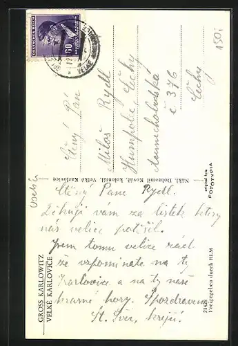 AK Gross Karlowitz, Teilansicht mit Baum