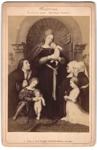 Fotografie Hanns Hanfstaengl, Dresden, Gemälde Die Madonna nach Holbein