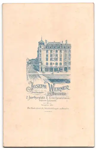 Fotografie Joseph Werner, München, Isartorplatz 2, Ecke Kanalstrasse, Portrait junges Paar in Hochzeitskleidung