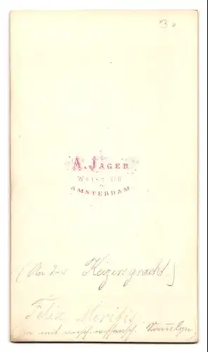 Fotografie A. Jäger, Amsterdam, Water 110, Ansicht Amsterdam, Haus Felix Meritis an der Kaizersgracht