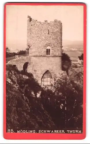 Fotografie M. Weingartshofer`s Sohn, Mödling, Ansicht Mödling, Blick auf Schwarzer Thurm, Ruine