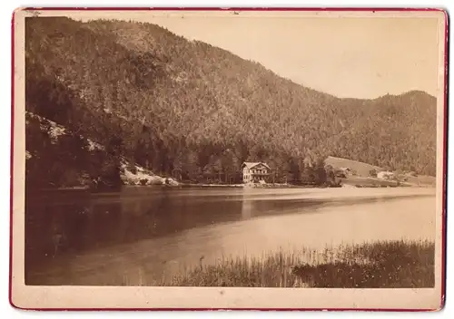 Fotografie F. Grainer, Reichenhall, Ansicht Thumsee bei Bad Reichenhall, Villa am Seeufer