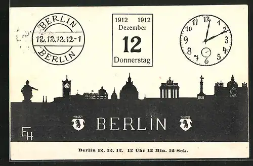 AK 12.12.1912, Panorama von Berlin