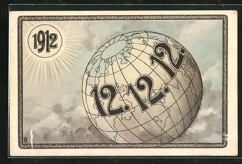 AK 12.12.1912, Weltkugel