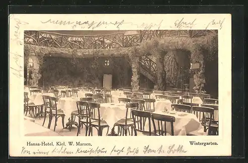 AK Kiel, Hansa-Hotel, Wintergarten