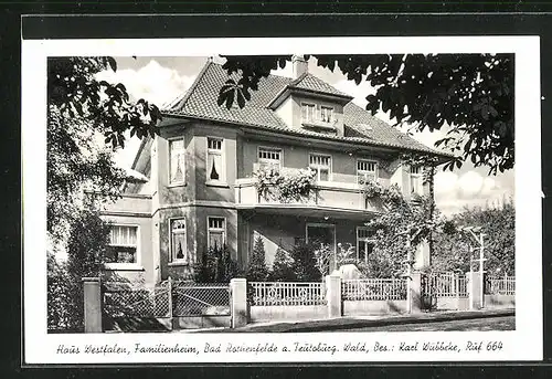 AK Bad Rothenfelde, Blick auf das Haus Westfalen, Familienheim im Teutoburger Wald