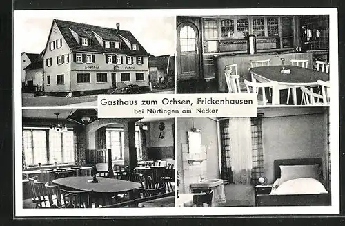 AK Frickenhausen bei Nürtingen am Neckar, Gasthaus zum Ochsen, Innenansichten