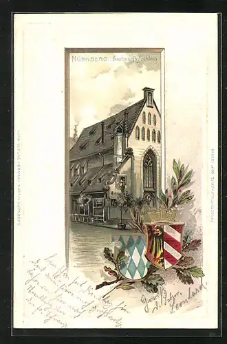 Passepartout-Lithographie Nürnberg, Gasthaus Bratwurstglöcklein, Wappen