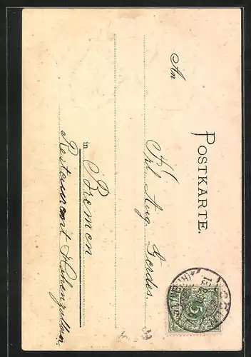 Passepartout-Lithographie Köln, Gesamtansicht vom Stadttor, Wappen