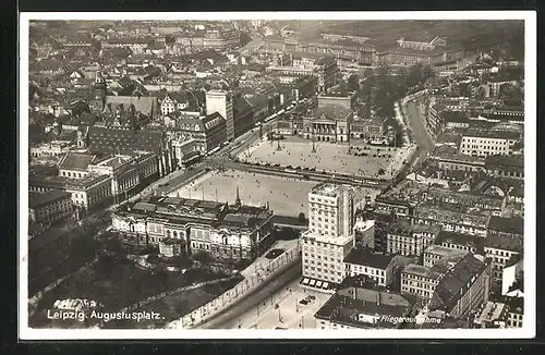 AK Leipzig, Augustusplatz mit Chlorodont-Reklame