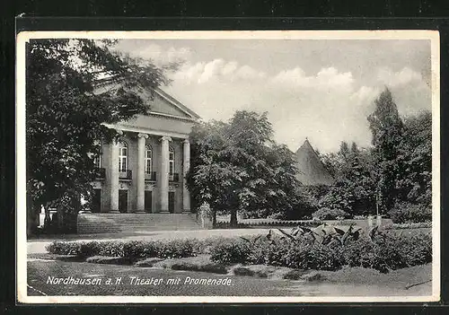 AK Nordhausen a. H., Theater mit Promenade