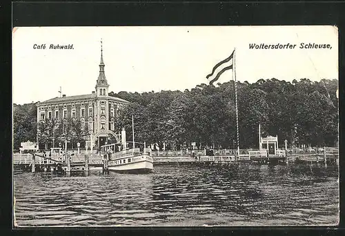 AK Woltersdorf, Woltersdorfer Schleuse mit Café Ruhwald