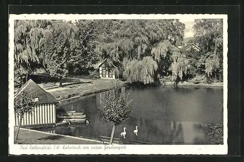 AK Bad Rothenfelde /T-W., Kahnteich am neuen Gradierwerk