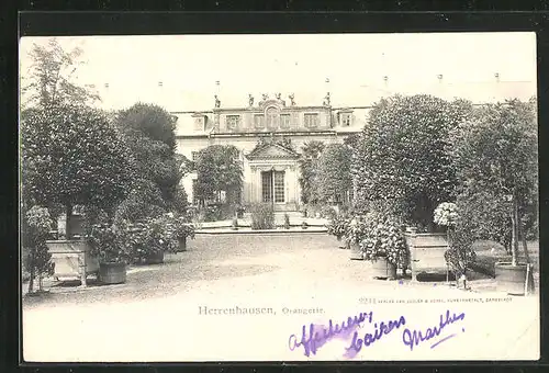 AK Herrenhausen, Garten vor der Orangerie