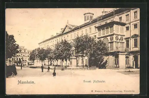 AK Mannheim, Strassenpartie mit Grossh. Hoftheater