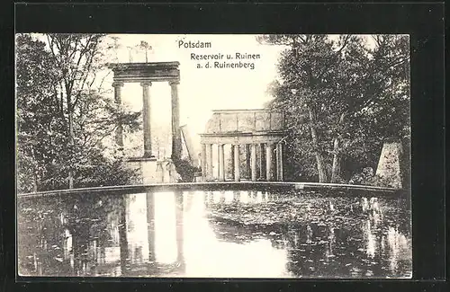 AK Potsdam, Reservoir u. Ruinen a. d. Ruinenberg