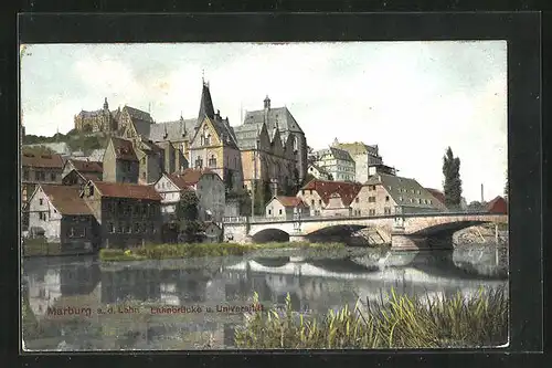 AK Marburg a. d. Lahn, Lahnbrücke u. Universität