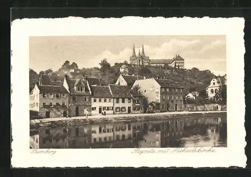 AK Bamberg, Regnitz mit Michaelskirche