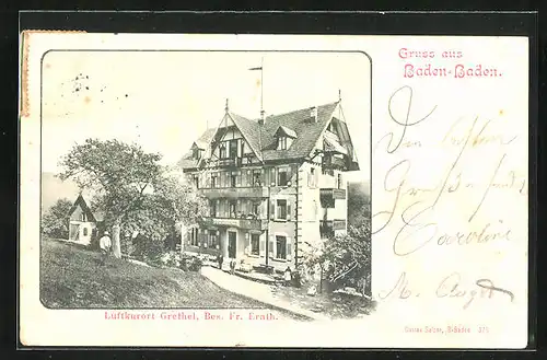 AK Baden-Baden, Hotel-Pension Grethel