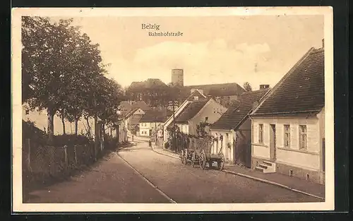 AK Belzig, Blick die Bahnhofstrasse entlang