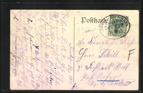 AK Frankenhain a. Meissner, Gasthaus von Georg Wilh. Brill, Ortsansicht