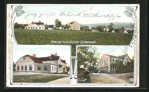 AK Klein-Dorfhain, Gasthof & Ballsaal, Ortsansicht