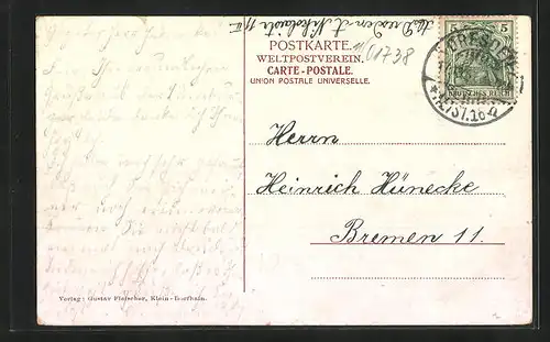 AK Klein-Dorfhain, Gasthof & Ballsaal, Ortsansicht