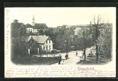 Relief-AK Königsbrück, Strassenpartie aus der Vogelschau