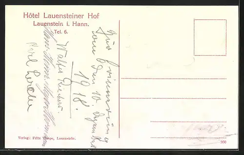 AK Lauenstein a. Ith, Hotel Lauensteiner Hof, Totalansicht