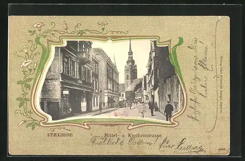 AK Itzehoe, Mittel- u. Kirchenstrasse