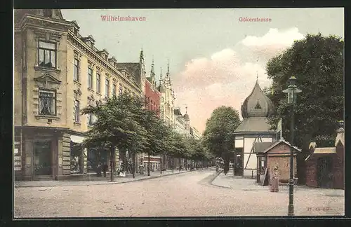 AK Wilhelmshaven, Gökerstrasse mit Kiosk