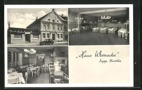 AK Neheim-Hüsten, Gasthaus Wernecke, Bahnhofstrasse 135, Innenansicht