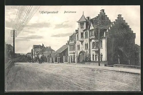 AK Heiligenstadt, Petristrasse mit Telegraphenmast