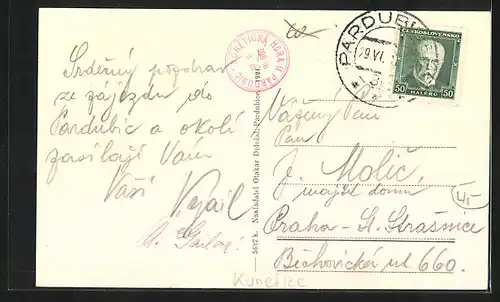 AK Kunetice, Burg auf Felsen