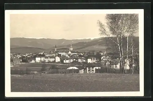 AK Mähr. Schöneberg, Ortsansicht aus der Ferne