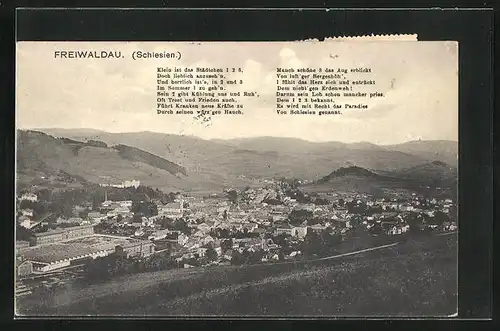 AK Freiwaldau /Frývaldov, Ortsansicht aus der Vogelschau