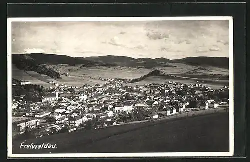 AK Freiwaldau /Frývaldov, Ortsansicht aus der Vogelschau