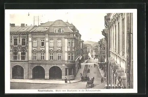 AK Neutitschein, Blick vom Stadtplatz in die Schwarzstrasse