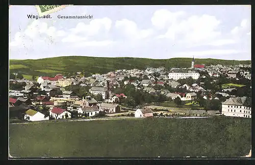 AK Wagstadt, Gesamtansicht des Ortes