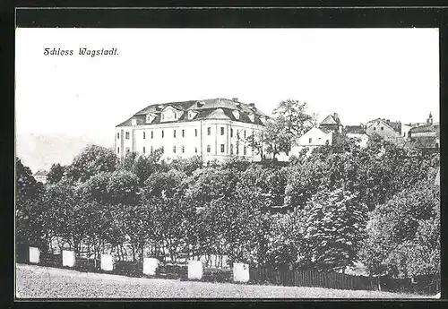 AK Wagstadt, Blick auf Schloss