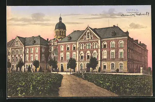 AK Troppau /Opava, Blick auf das örtliche Kloster