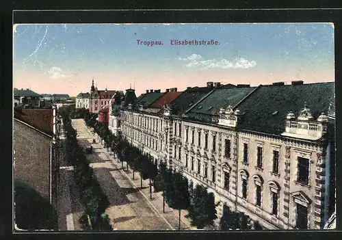 AK Troppau /Opava, Elisabethstrasse aus der Vogelschau