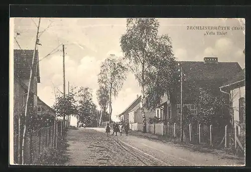 AK Zechlinerhütte /Mark, Strassenpartie mit Villa Thie