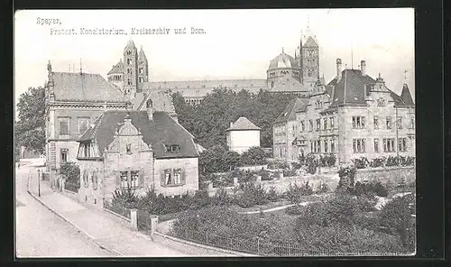 AK Speyer, Protest. Konsistorium, Kreisarchiv und Dom