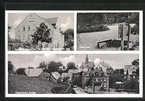 AK Obercrinitz /Erzgb., Gasthof z. Jägersruhe, Hell-Quelle, Teilansicht